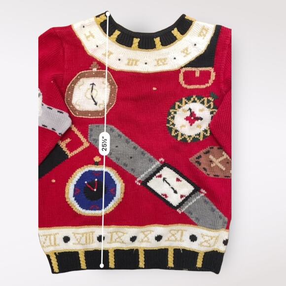 Berek Vintage 1991 Hand knit Clock Pima Cotton Sweater Size S‎ Got Time, Clock - Picture 7 of 7
